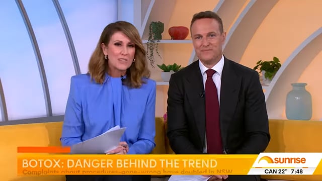 Botox safety segment on Sunrise with Dr Jack Zoumaras